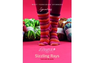 West Yorkshire Spinners - Sizzling Rays - Lace and Rib Socks by Winwick Mum in Signature 4 Ply (downloadable PDF)