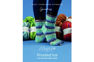 West Yorkshire Spinners - Frosted Ice - Lace and Twist Pattern Socks by Winwick Mum in Signature 4 Ply (downloadable PDF)