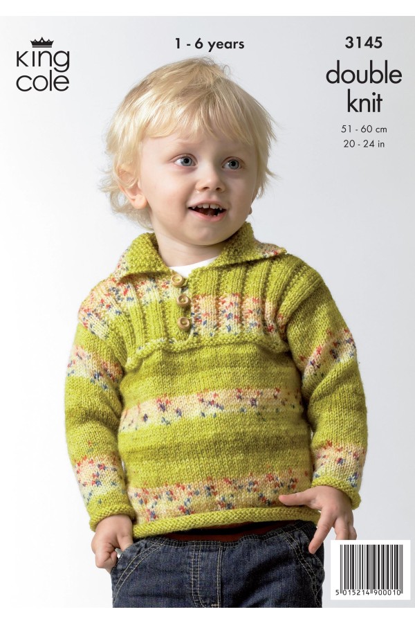 King Cole 3145 Childs Sweater and Cardigan in Splash DK (leaflet ...
