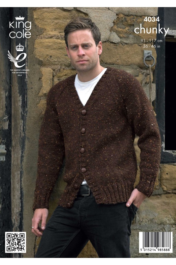 King Cole 4034 Mens Sweater and Cardigan (downloadable PDF) - Wool ...
