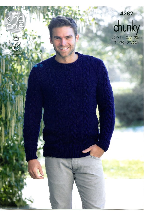 King Cole 4282 Mens Sweater and Slipover in New Magnum Chunky (leaflet ...