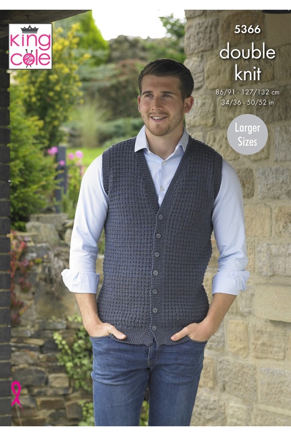 King Cole 5366 Waistcoat and Sweater in Majestic DK (leaflet) - Wool ...