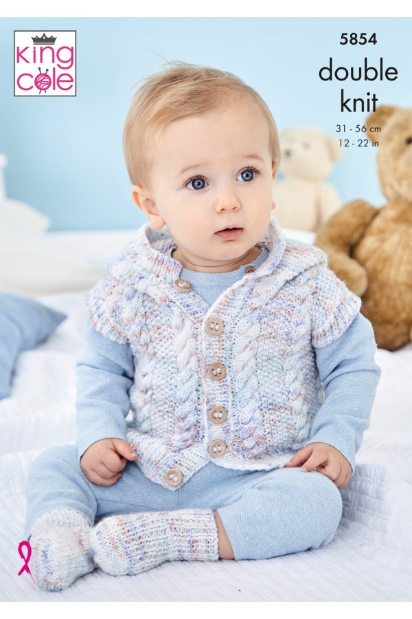 King Cole 5854 Jacket, Gilet, Sweater and Socks in Little Treasures DK ...