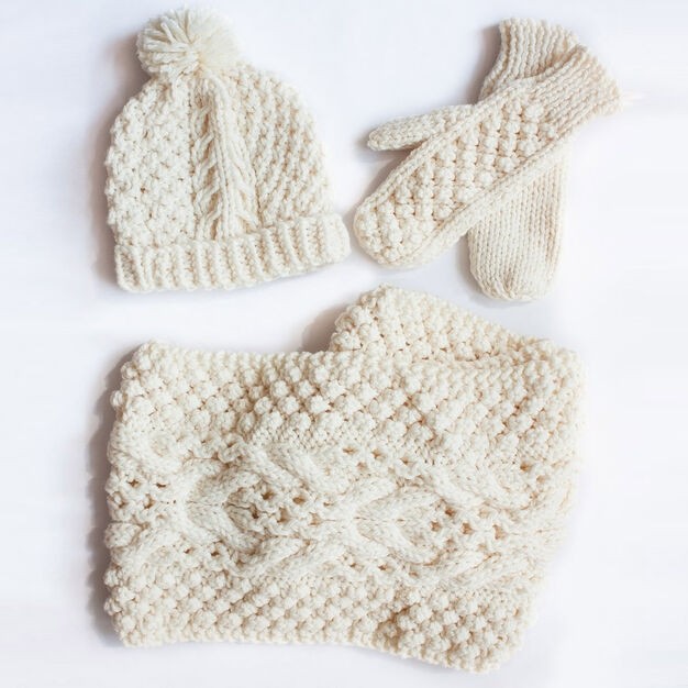 Bernat - Chill Chaser Set (Hat, Mittens & Cowl) in Softee Chunky  (downloadable PDF) - Wool Warehouse - Buy Yarn, Wool, Needles & Other  Knitting Supplies Online!