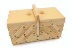 Aumueller Premium Wooden Sewing Box, Solid Beech, Light Wood