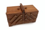 Aumueller Premium Wooden Sewing Box, Solid Beech, Dark Wood