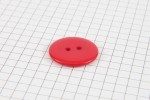 Round Plastic Button, Red, 23mm