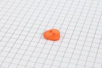 Plastic Heart Button, Pearlescent Orange, 11mm