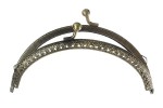 Purse Clasp, 12.5cm, Curved Patterned, Antique Bronze