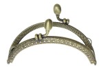 Purse Clasp, 10.5cm, Curved Patterned, Antique Bronze