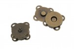Magnetic Clasp, Sew On, 11mm, Antique Bronze (pack of 2)