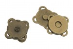 Magnetic Clasp, Sew On, 15mm, Antique Bronze (pack of 2)