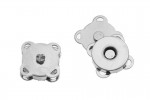 Magnetic Clasp, Sew On, 11mm, Silver (pack of 2)
