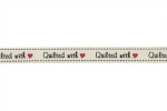 Berties Bows Grosgrain Ribbon - 16mm wide - Quilted with Love - Ivory (3m reel)