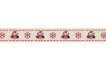 Berties Bows Grosgrain Ribbon - 16mm wide - Christmas Owl & Snowflake - Ivory (3m reel)
