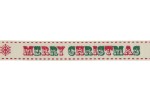 Berties Bows Grosgrain Ribbon - 16mm wide - Merry Christmas - Red & Green Ivory (3m reel)