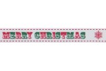 Berties Bows Grosgrain Ribbon - 16mm wide - Merry Christmas - Red & Green on White (3m reel)