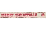 Berties Bows Grosgrain Ribbon - 16mm wide - Merry Christmas - Red on Ivory (3m reel)