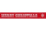 Berties Bows Grosgrain Ribbon - 16mm wide - Merry Christmas - White on Red (3m reel)