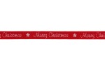 Berties Bows Grosgrain Ribbon - 16mm wide - Merry Christmas - White on Red (3m reel)