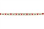 Berties Bows Polyester Grosgrain Ribbon - Polka Dot Heart & Kisses on Ivory - 9mm x 3m