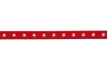 Berties Bows Grosgrain Ribbon - 9mm wide - Stars - Ivory on Red (3m reel)