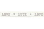 Berties Bows Grosgrain Ribbon - 16mm wide - Vintage Love - Grey on Ivory (3m reel)