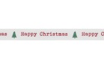 Berties Bows Grosgrain Ribbon - 16mm wide - Happy Christmas - White (3m reel)