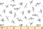 Clothworks - Leap Frog - Dragonfly - White (Y3127-1)