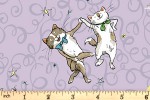 Clothworks - Having a Ball - Dancing Cats - Lilac (Y3186-26)