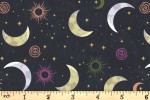 Craft Cotton Co - Moonlight - Crescent Moon - Black with Gold Metallic (18711-BLK)