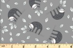 Craft Cotton Co - Oh My Safari Flannels - Hanging Sloths - Grey (19196-GRY)