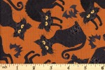 Craft Cotton Co - Boo - Cats and Bats - Orange (19564-ORG)