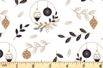 Craft Cotton Co - Metallic Christmas Prints - Baubles and Sprigs (with Gold Metallic) (2801-01)