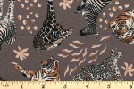 Craft Cotton Co - On the Safari - Animals - Grey (2853-04)