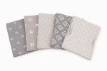 Craft Cotton Co - Essential Trend Mosaics - Grey - Fat Quarter Bundle (pack of 5)