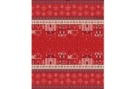 Craft Cotton Co - Cross Stitch Christmas - Christmas Scene Double Border - Red (2895-05)
