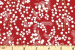 Craft Cotton Co - Foraging in the Forest - Berries on Red (with Gold Metallic) (2900-08)