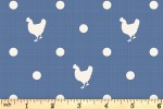Craft Cotton Co - Blue Skies and Nutmeg - Chickens - Blue (2987-02)