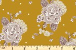 Craft Cotton Co - Blue Skies and Nutmeg - Floral - Mustard (2987-06)