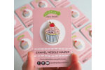 Caterpillar Cross Stitch - Enamel Needle Minder - Cupcake