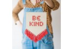 Cotton Clara - 'Be Kind' Tasseled Wooden Banner - Red (Cross Stitch Kit)