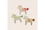 Cotton Clara - Wooden Dala Horse Decorations (Embroidery Kit)
