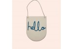 Cotton Clara - 'Hello' Mini Wooden Banner - Blue (Embroidery Kit)