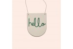 Cotton Clara - 'Hello' Mini Wooden Banner - Green (Embroidery Kit)