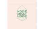 Cotton Clara - Home Sweet Home' Wooden Banner Kit - Turquoise (Cross Stitch Kit)