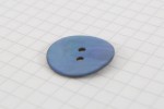 Drops Round, Mother of Pearl Button, Blue, 20mm