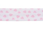 Bias Binding - Cotton - 20mm wide - Love Hearts Pale Pink (per metre)