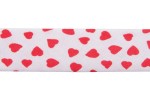 Bias Binding - Cotton - 20mm wide - Love Hearts Red (per metre)