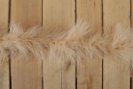 Luxury Marabou Feather Fur Trim - Light Beige (per metre)
